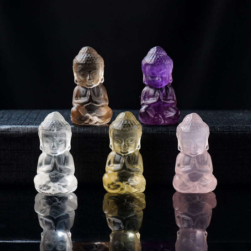 Amethyst Chakra Healing Buddha Necklace Pendant 1.4cm x 2.6cm
