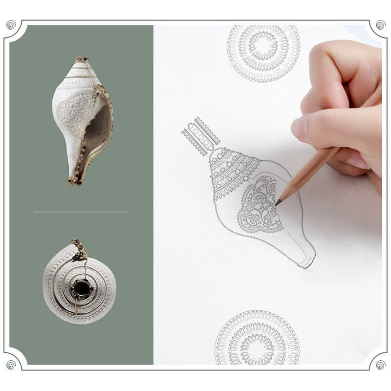 999 Sterling Silber Shankha Muschel Halskette für spirituellen Schutz