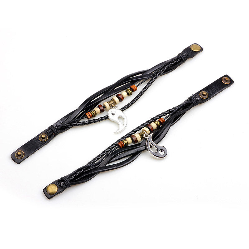 Unisex Copper Yin Yang Balance Bracelet for Couples