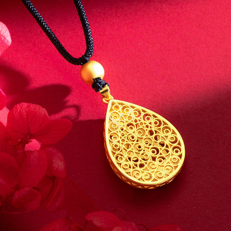 Copper Koi Fish Lotus Necklace 31mm Luck Pendant