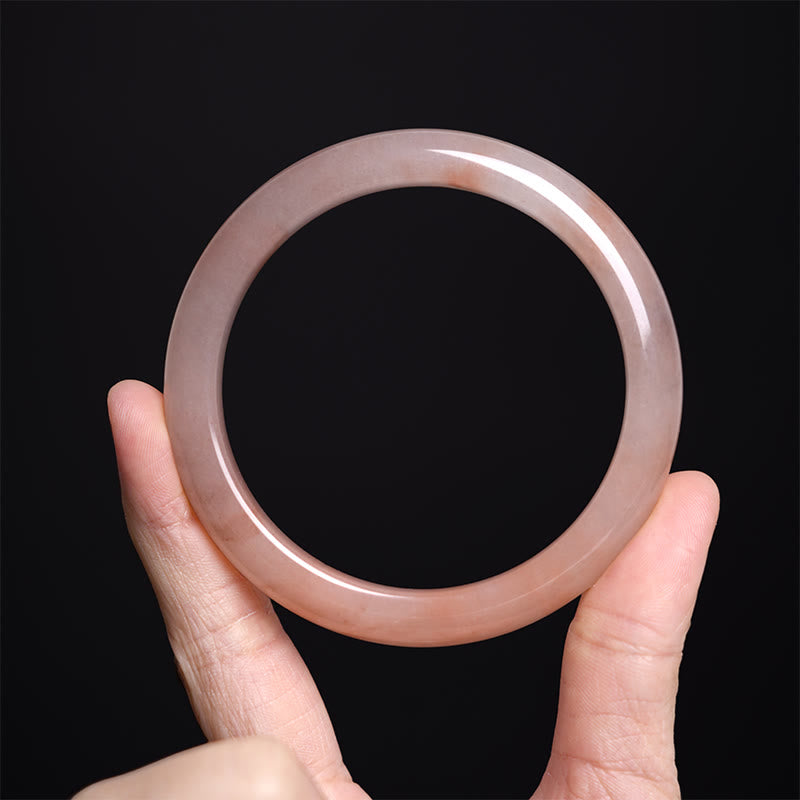 54–56 mm rosafarbenes, goldenes Seiden-Jade-Armband für Reichtum und Glück