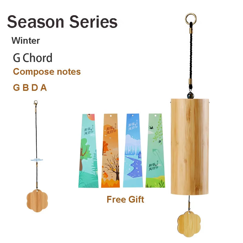 Windbell Bamboo Wind Chime 8 Tone Rods Windchimes Zen Meditation Craft Home Garden Patio Hanging Ornaments C G Am Dm Chord