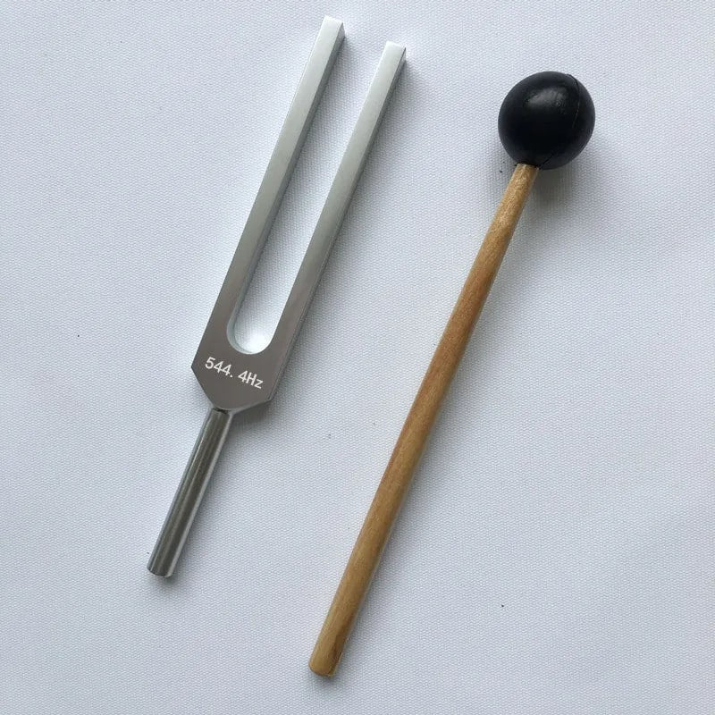 Tuning fork and mallet for sound testing, 544.4 Hz Tuning Fork - Ultra OM for Healing