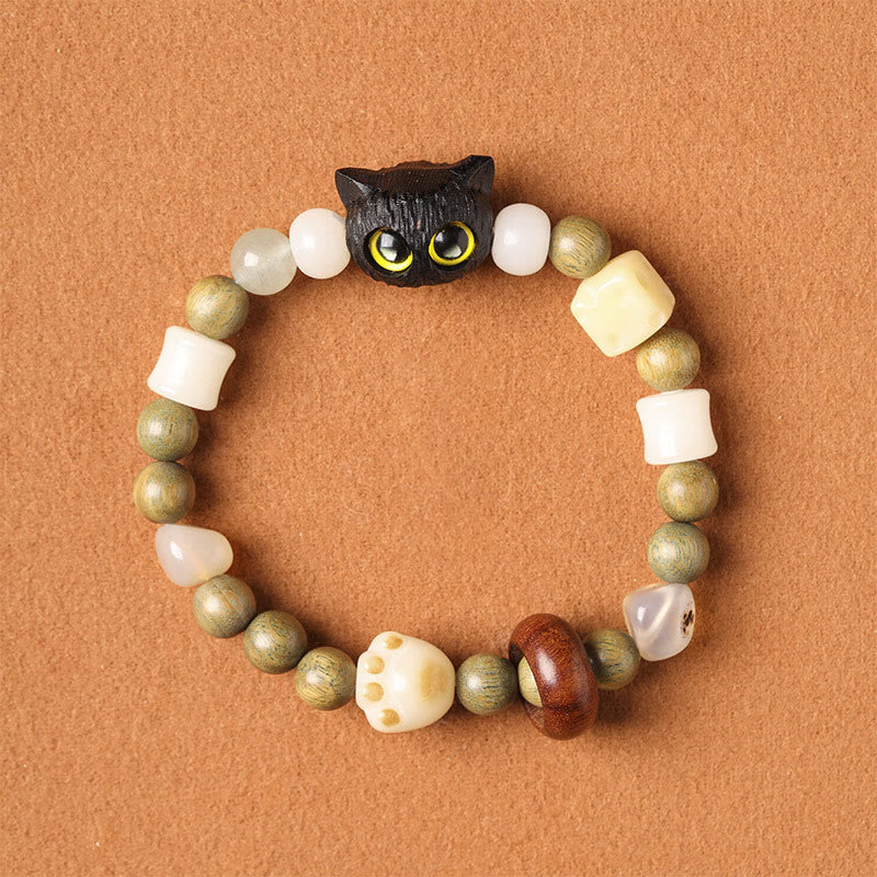 Unisex Peace Bracelet with Bodhi Seed, Green Sandalwood & Green Aventurine