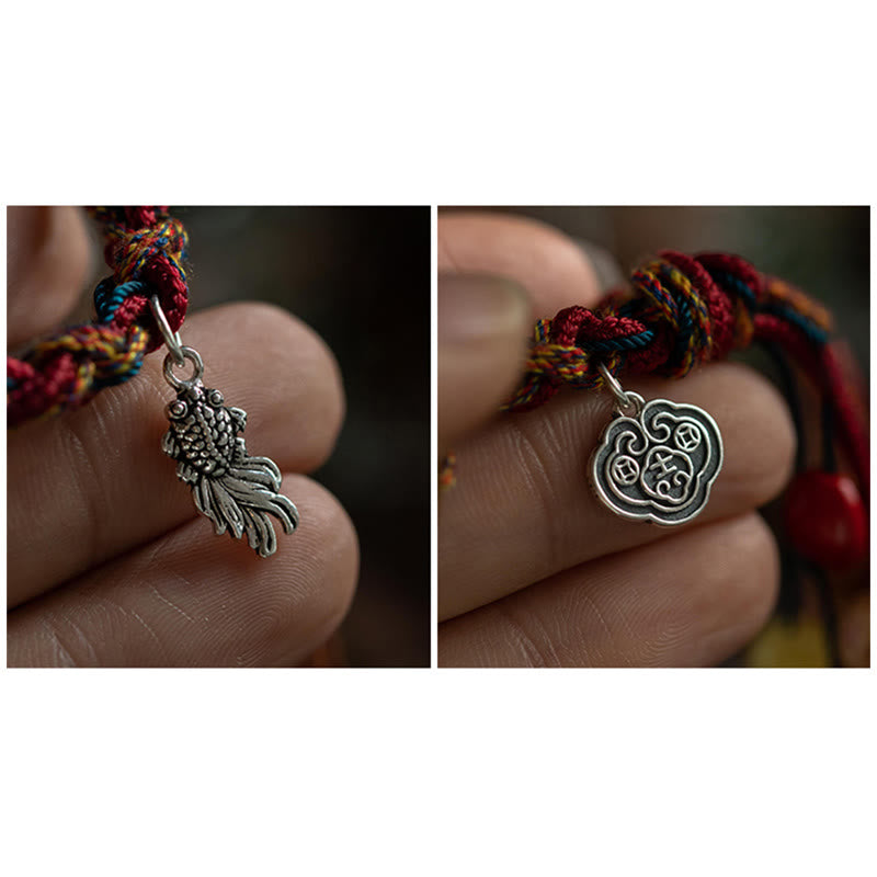 Unisex Koi Fish Bracelet in 925 Sterling Silver for Protection