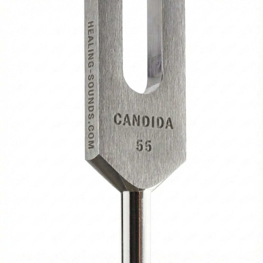 55 Hz Candida Stimmgabel Gold mit Tasche