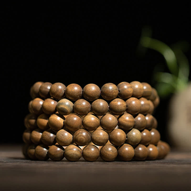 6mm Green Sandalwood Positive Peace Bracelet