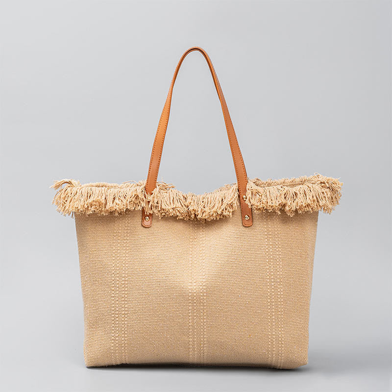 Large Capacity Canvas Tote Bag with Tassel | Spiritual Accessories