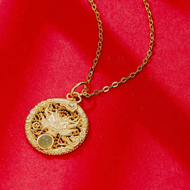 Hetian Jade Dragon Protection Necklace | Strength & Success