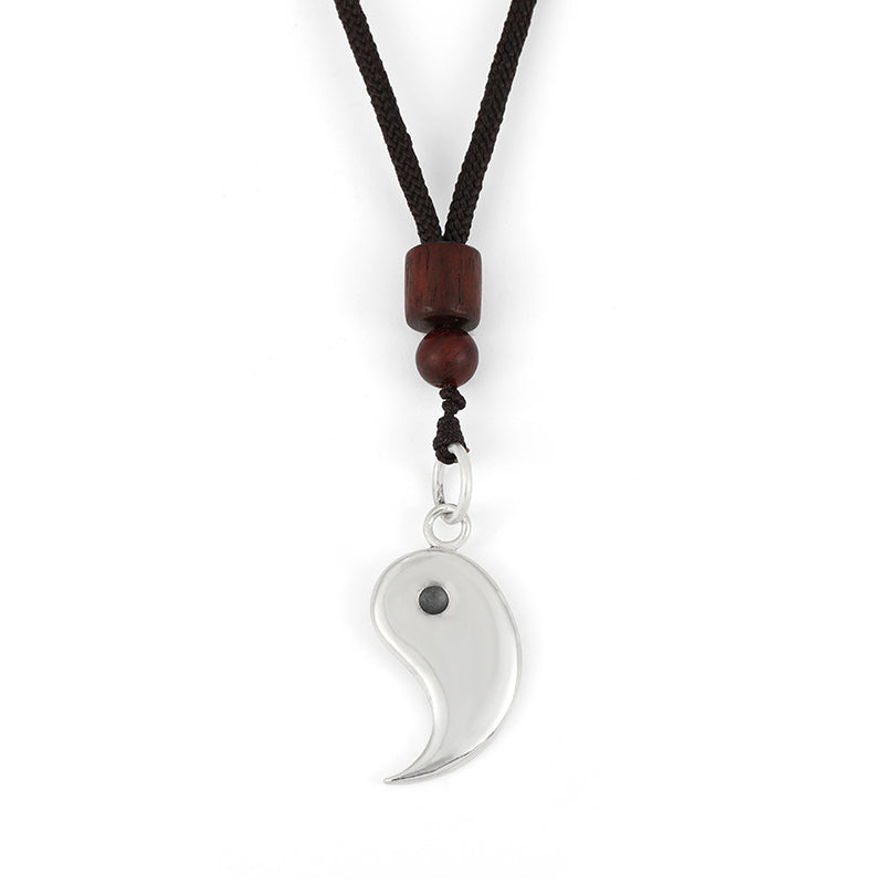 990 Sterling Silver Yin Yang Balance Necklace Pendant