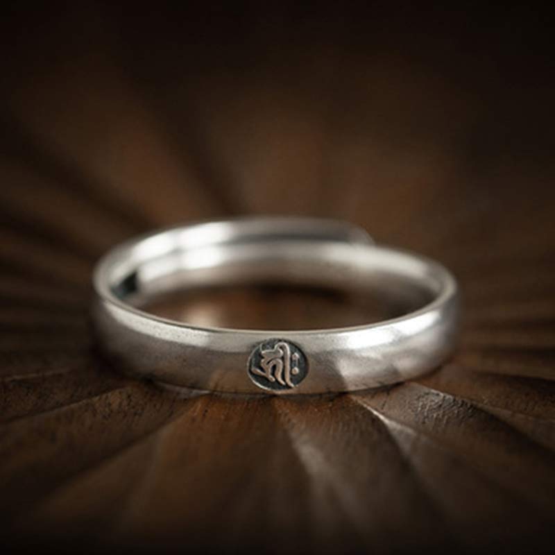 Adjustable 925 Sterling Silver Chinese Zodiac Blessing Ring