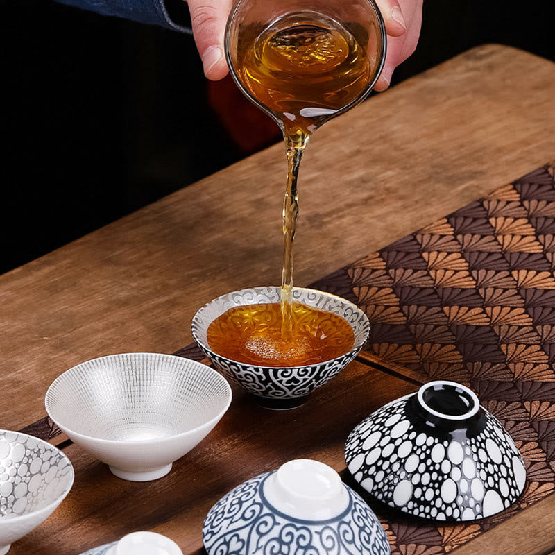 55 ml Keramik-Teetasse mit tibetanischem Muster und Fu-Charakter für Kung-Fu-Tee