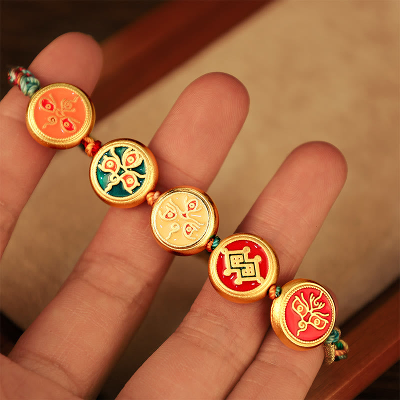 Tibetan Five Gods of Wealth Luck Bracelet | Prosperity Charm