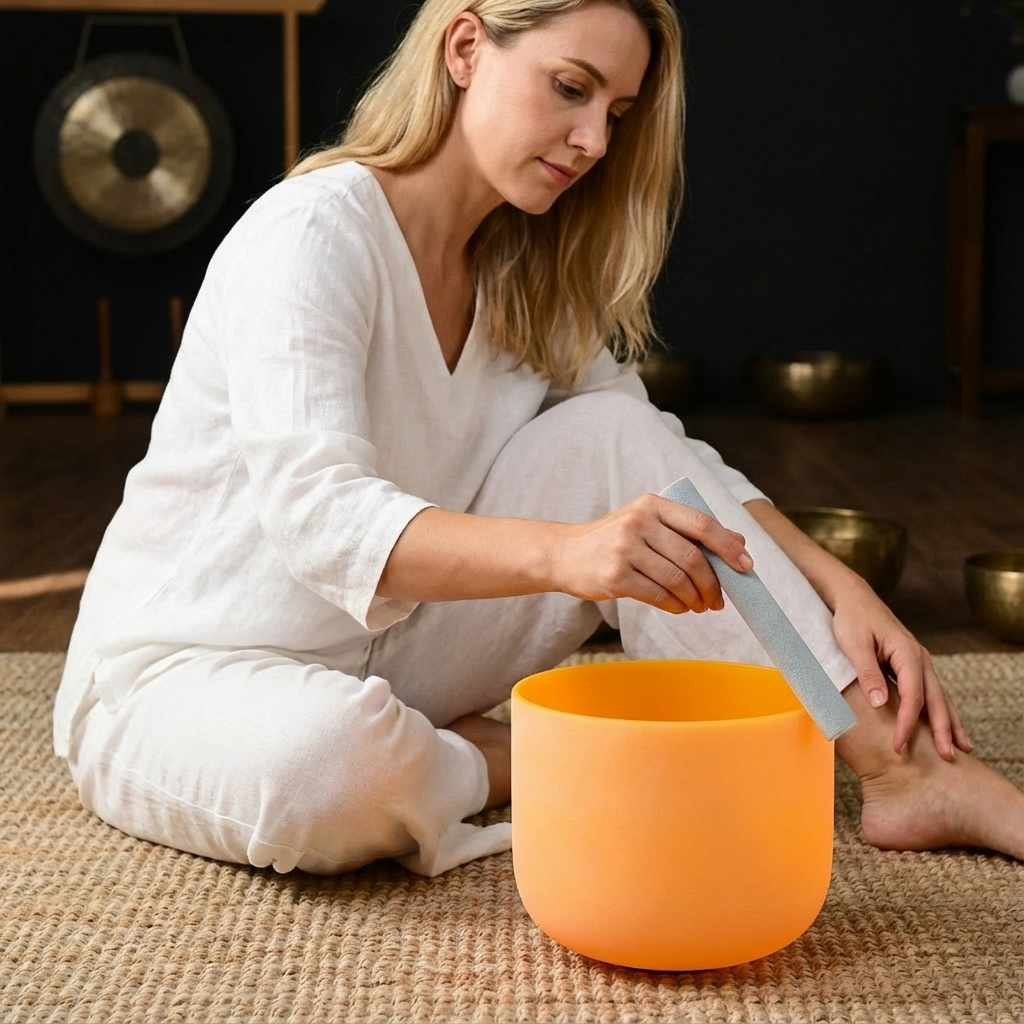 Gelbe E-Note Solarplexus-Chakra-Kristallklangschale