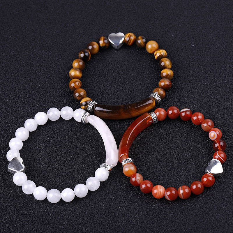 Unisex Green Aventurine Crystal Heart Spiritual Bracelet