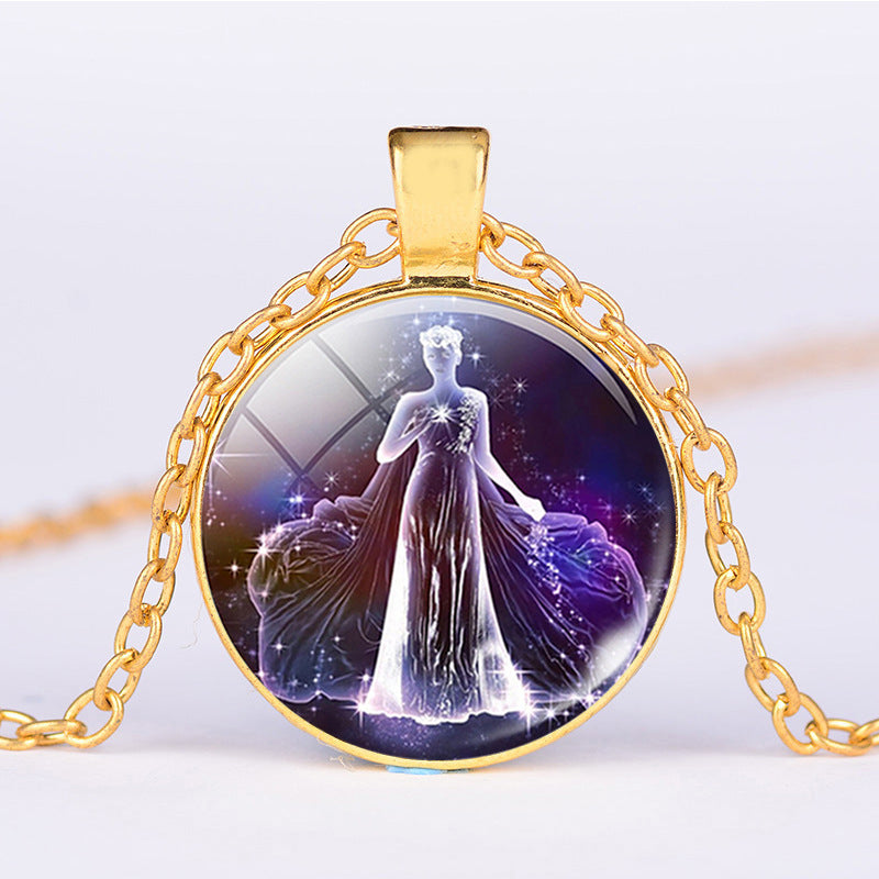 Titanium Steel Zodiac Necklace | 12 Constellations Protection