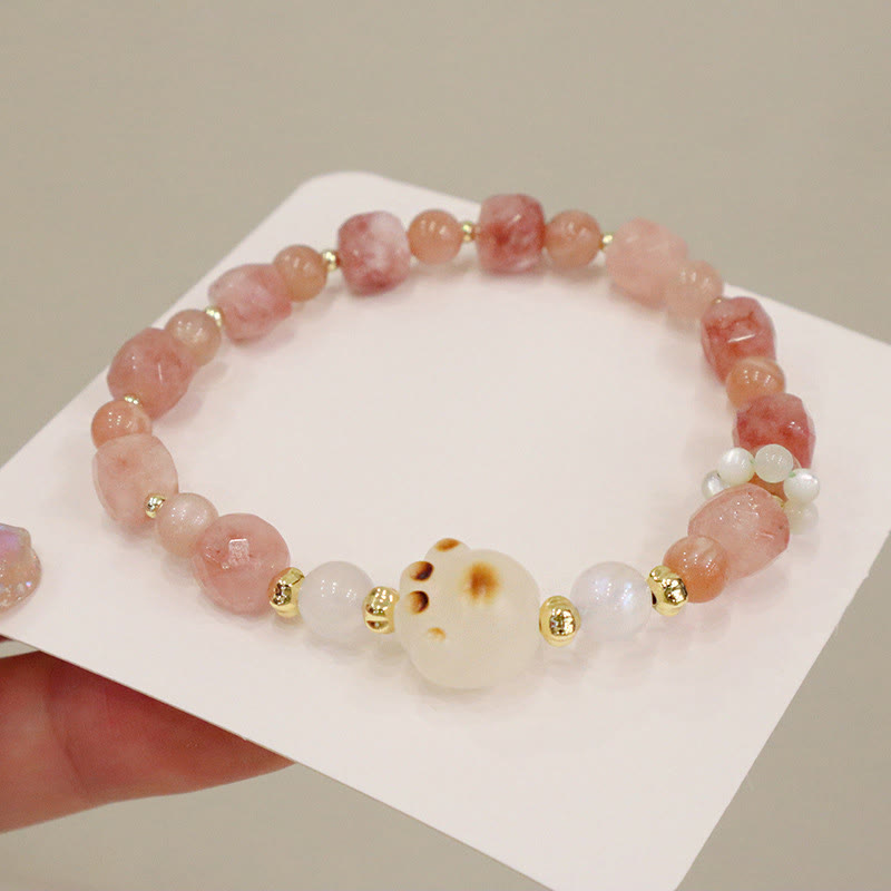 Green Agate and Sun Stone Support Bracelet