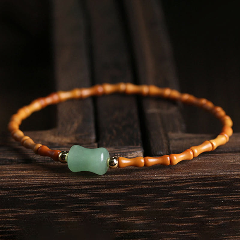 Green Aventurine & Olive Pit Luck Bracelet 14-16cm Wrist