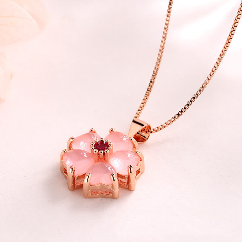 Pink Crystal Love Heart Necklace | Soothing Copper Pendant