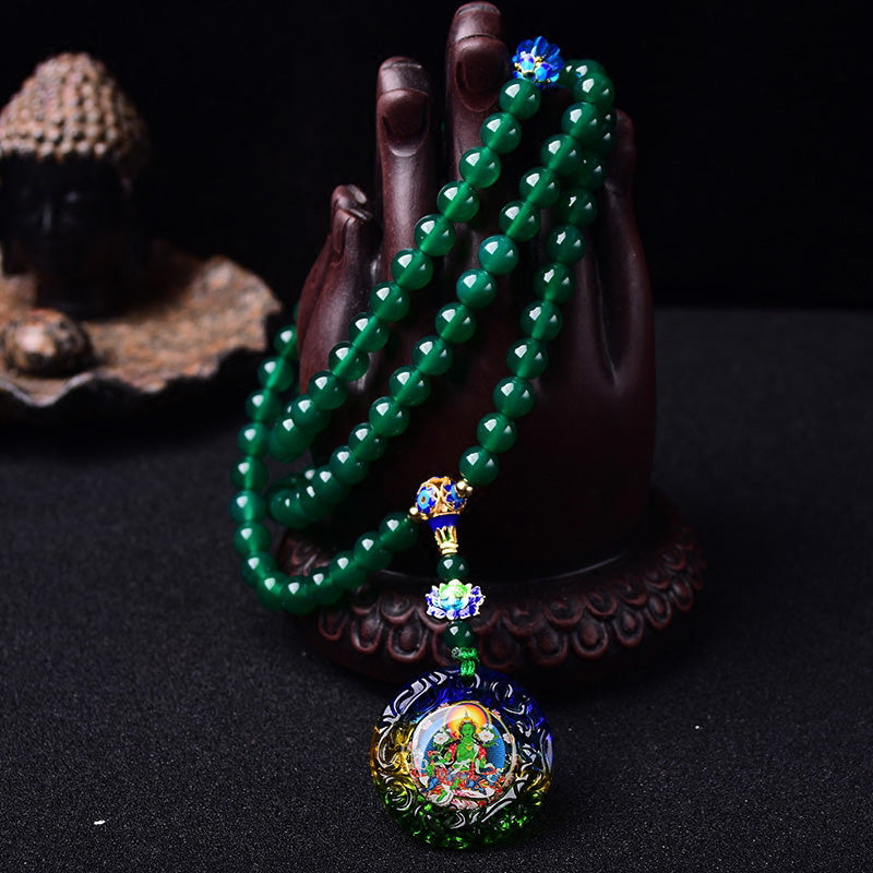 108 Beads Green Agate Meditation Bracelet 8mm