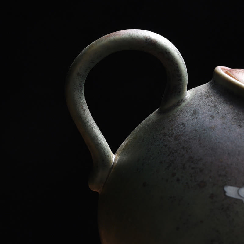 Round Pattern Ceramic Gongfu Teapot 240ml for Gongfu Tea