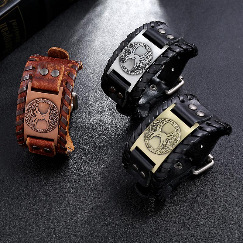 Unisex Tree Of Life Leather Bracelet | Balance & Luck