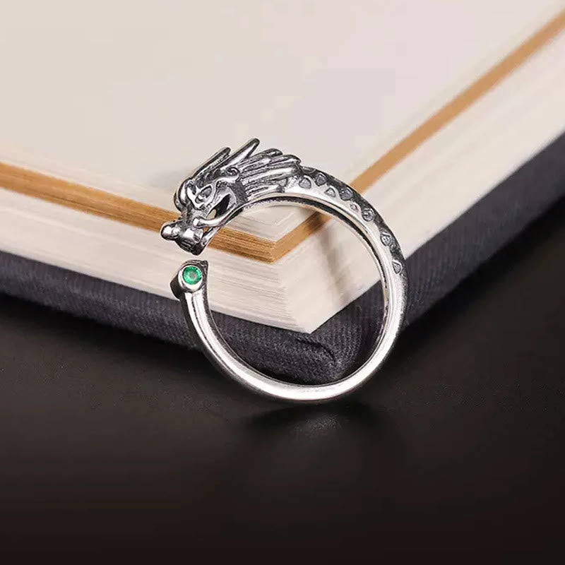 Vintage Dragon Ring Adjustable for Success and Strength