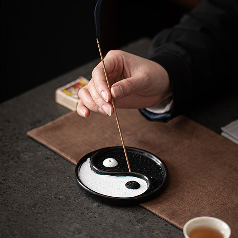 Yin Yang Ceramic Incense Holder for Zen Balance and Peace