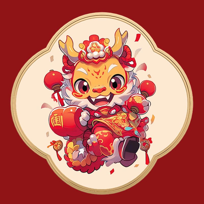 Drachenkette aus 925er Sterlingsilber mit rotem Zirkonia für Glück