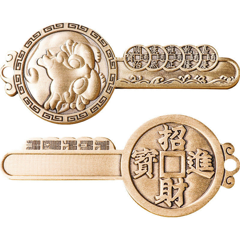 Pixiu Copper Coin Yin Yang Bagua Handmade Key Chain