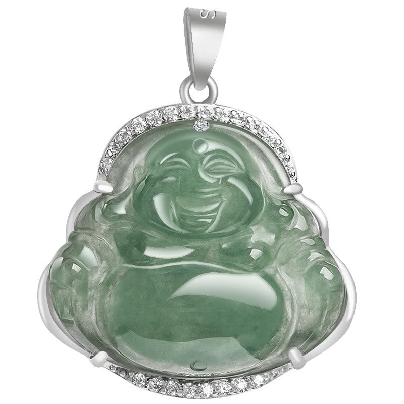 Lachender Buddha Jade-Halskette für Glück und Wohlstand | Heilende Klänge
