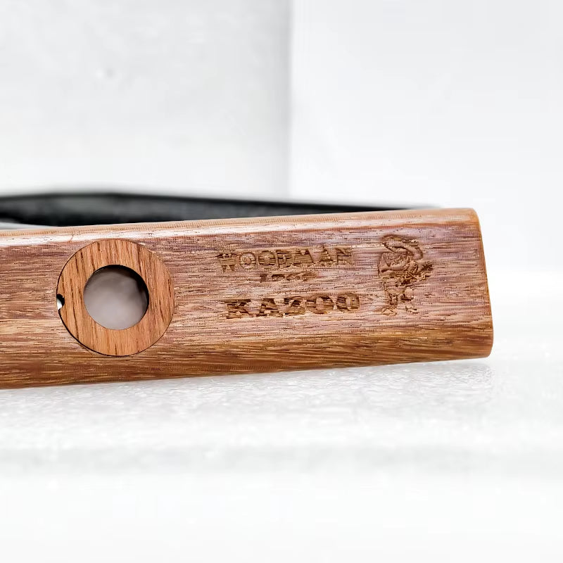 Wooden Kazoo Orff Instruments Ukulele Guitar Partner Woodman Wood Harmonica with Metal Box Kazoo for Adult Kids Kazoo