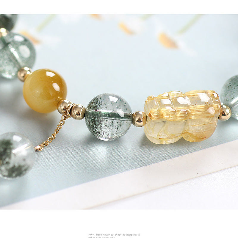 8mm Green Phantom Citrine PiXiu Confidence Bracelet