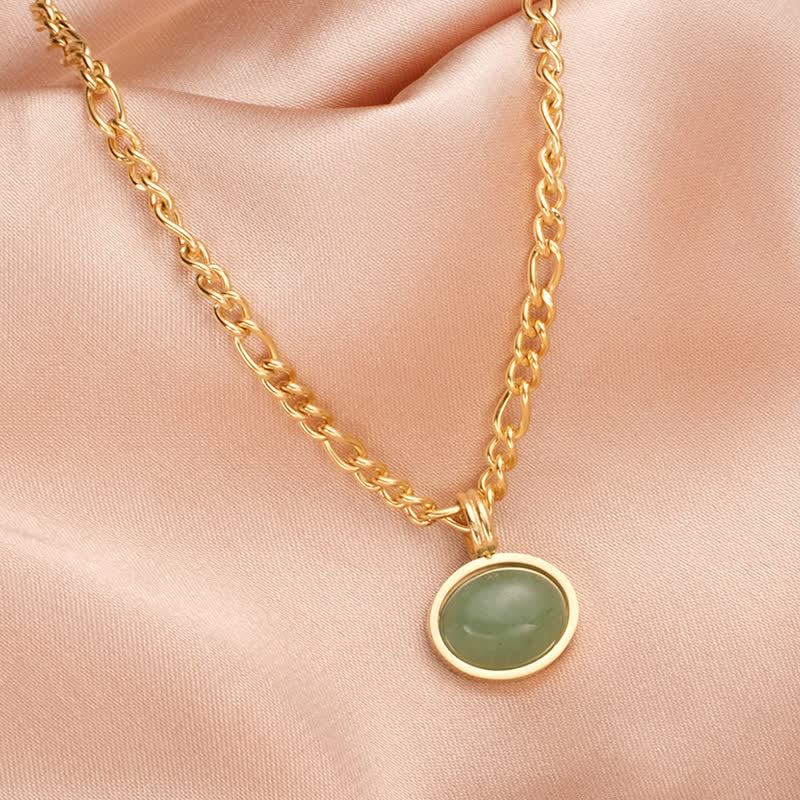 Turquoise Oval Strength Necklace Pendant in Titanium Steel