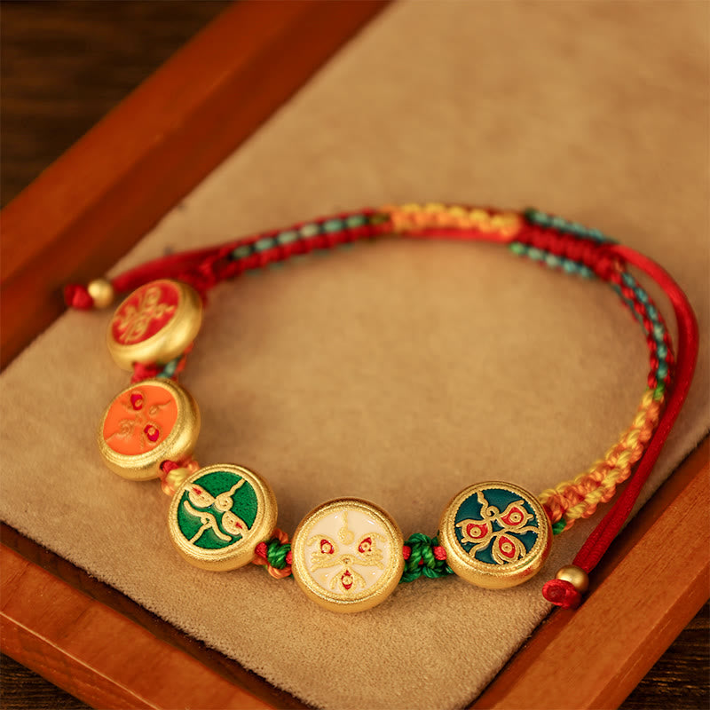 Tibetan Five Gods of Wealth Luck Bracelet | Prosperity Charm