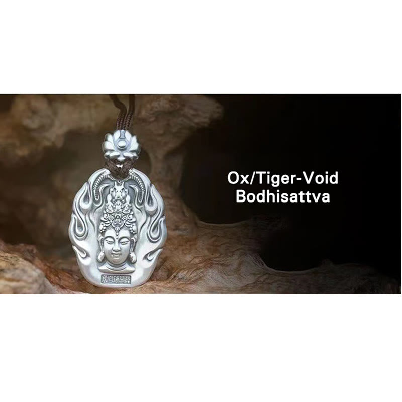 Chinese Zodiac Compassion Necklace with Om Mani Padme Hum Pendant