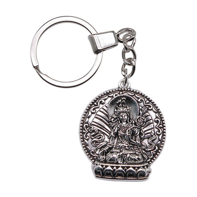 Compassion Serenity Buddha Keychain in Bronze or Silver Alloy