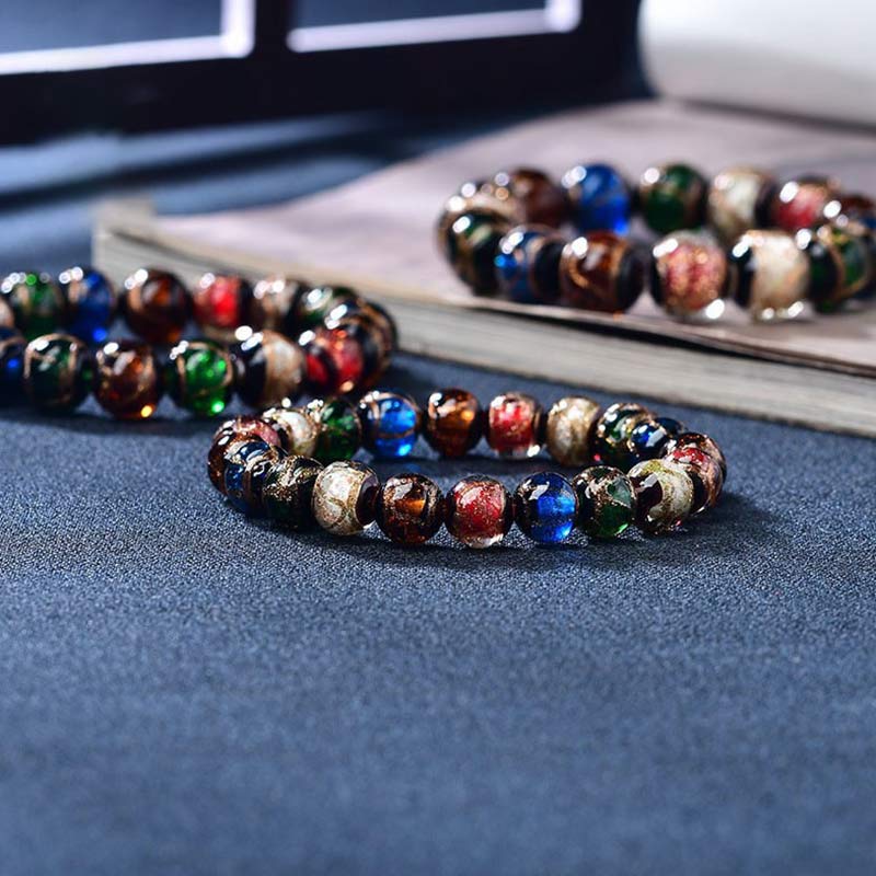 Liuli Glass Bead Spiritual Bracelet for Luck and Protection