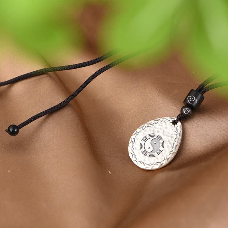 Vintage 999 Sterling Silver Yin Yang Bagua Pendant Necklace - Balance & Harmony
