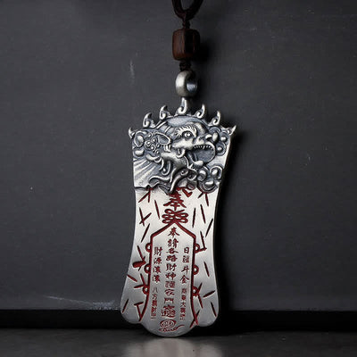 Unisex Feng Shui Pixiu Cinnabar Balance Necklace Pendant