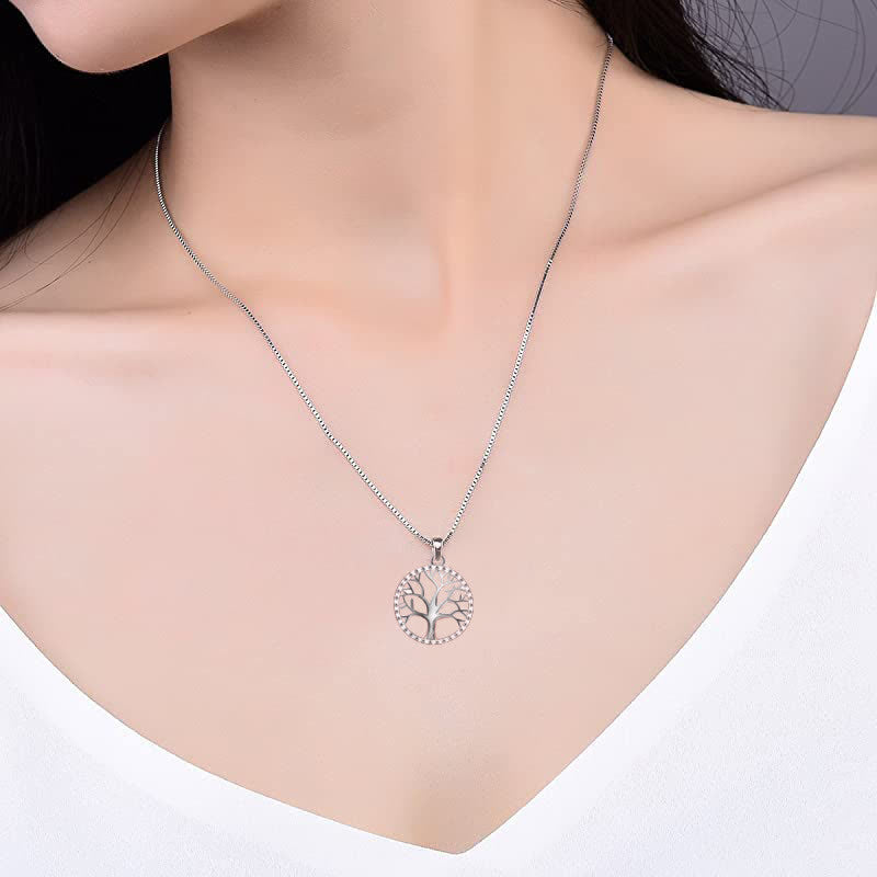 925 Sterling Silver Tree of Life Necklace for Protection & Calm