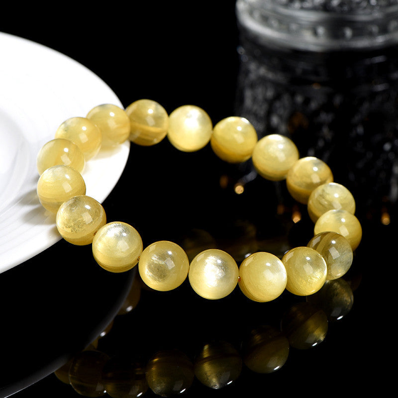 Golden Lepidolite Spiritual Bracelet for Protection & Prosperity