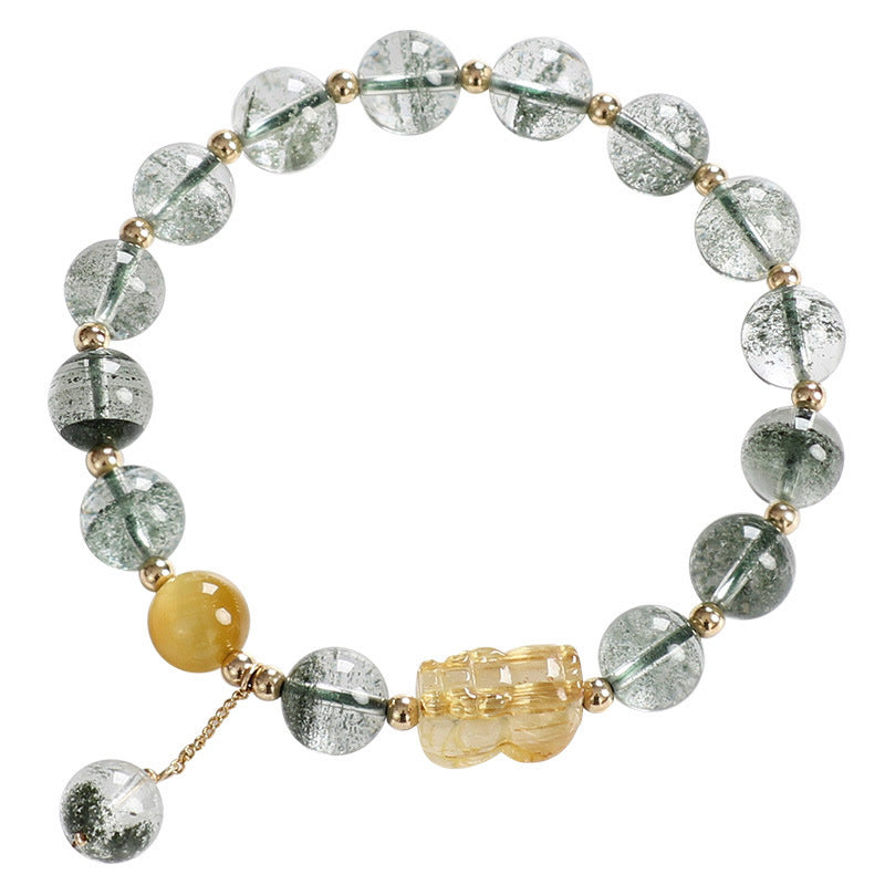 8mm Green Phantom Citrine PiXiu Confidence Bracelet