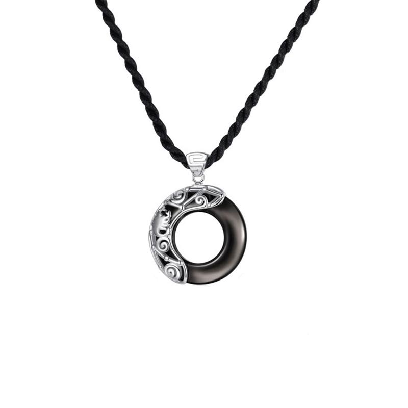 Ice Obsidian Zodiac Pendant Necklace | 12 Constellations Blessing