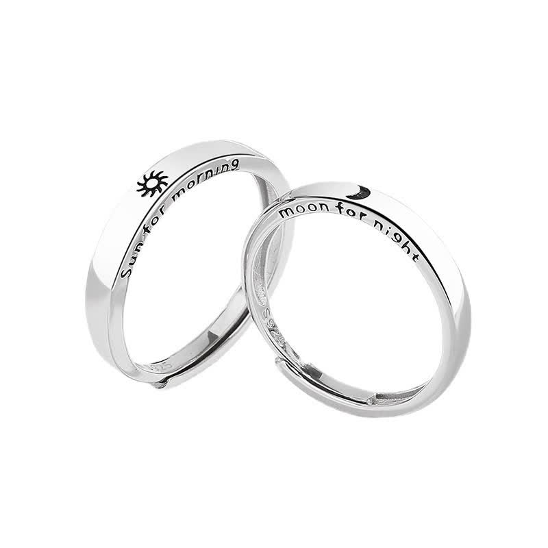 Adjustable 925 Sterling Silver Yin Yang Couple Ring