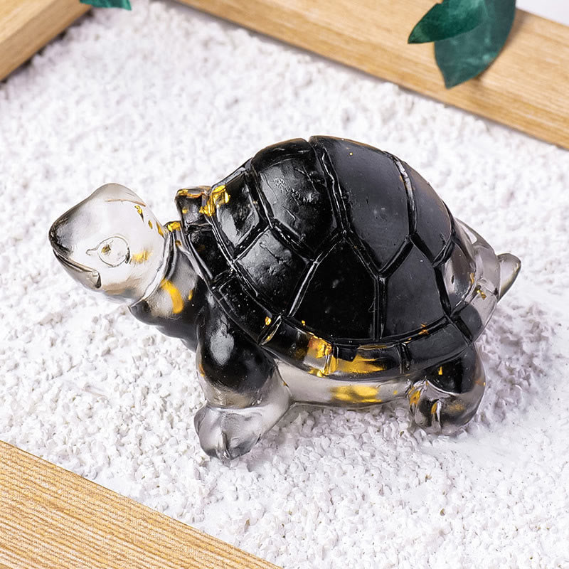 5 cm große Mini-Schildkrötenfigur aus Citrinstein für Wohlstand