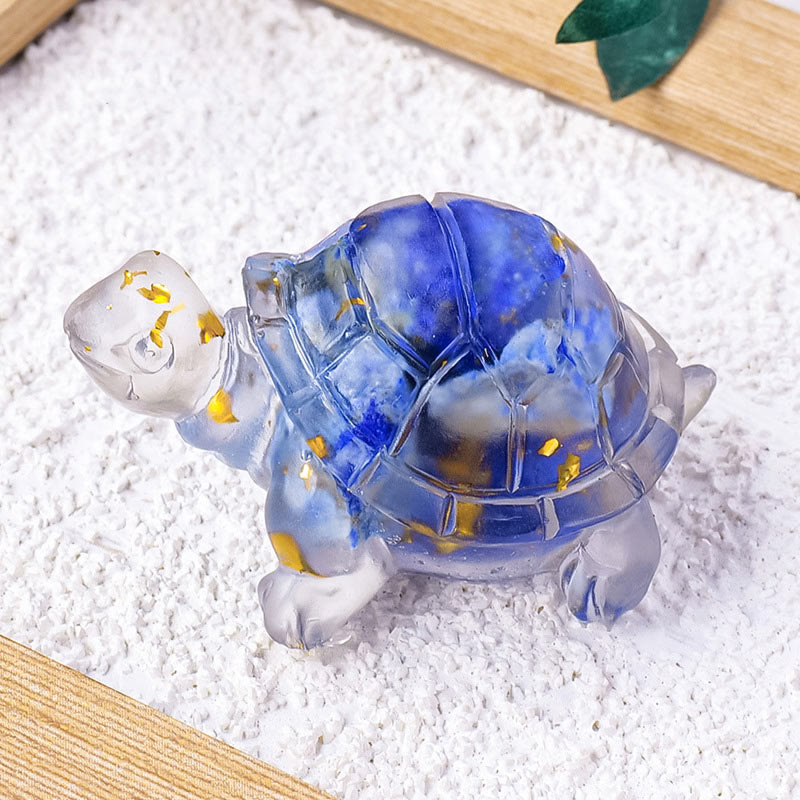 5 cm große Mini-Schildkrötenfigur aus Citrinstein für Wohlstand