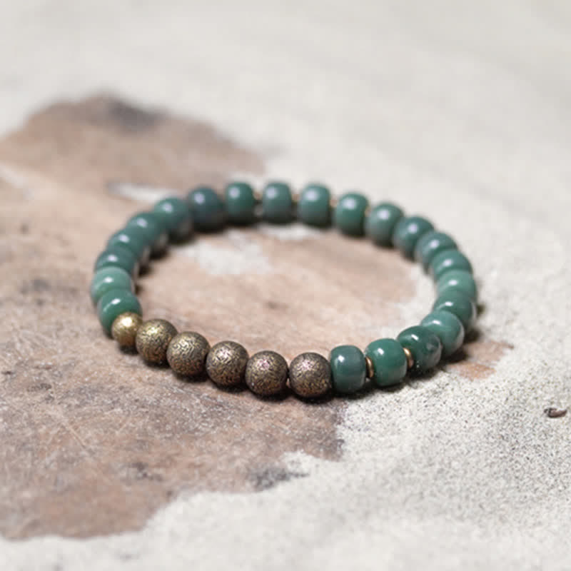 Tibetisches Bodhi-Samen-Erfolgsarmband 6 x 8 mm Kupfer Unisex