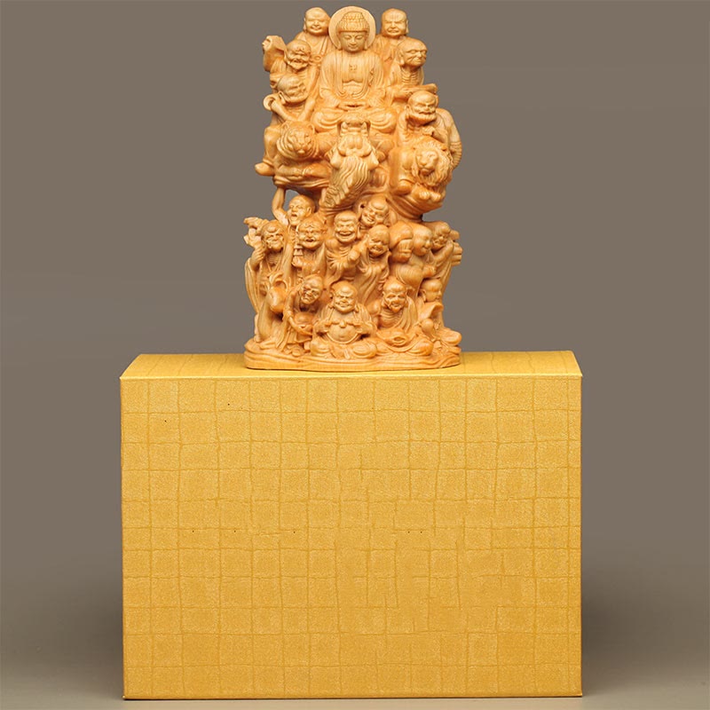 Thuja Sutchuenensis Wood Eighteen Arhats Buddha Statue