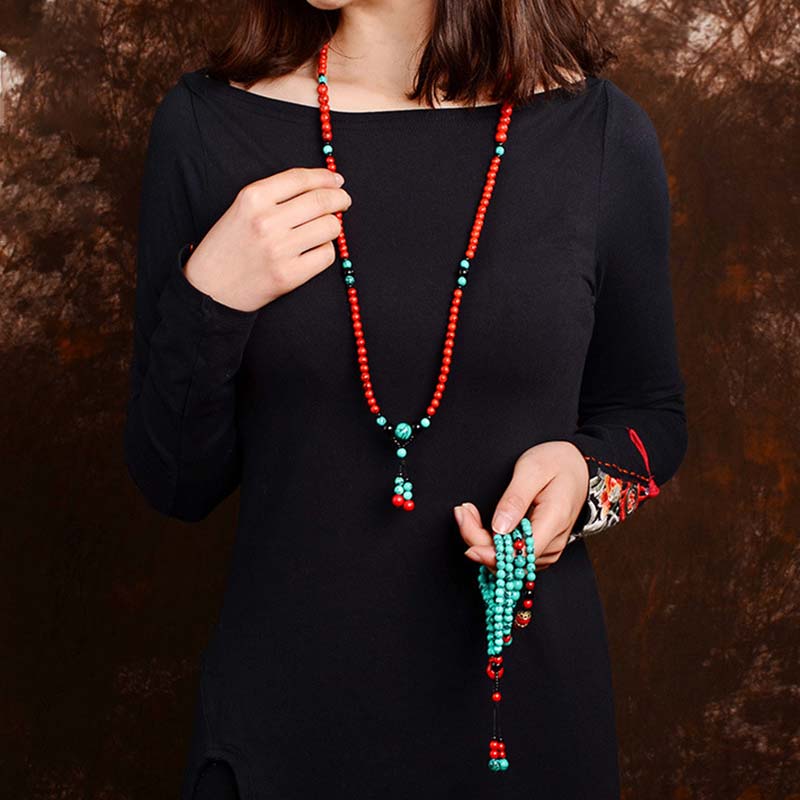 Unisex Turquoise Black Onyx Red Turquoise Protection Bracelet
